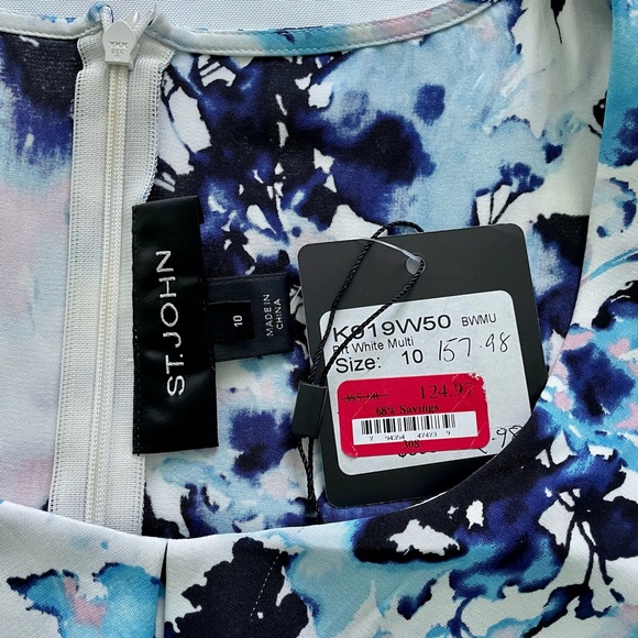 Elegant St. John Silk Sleeveless Top - Size 10 - Picture 6 of 8